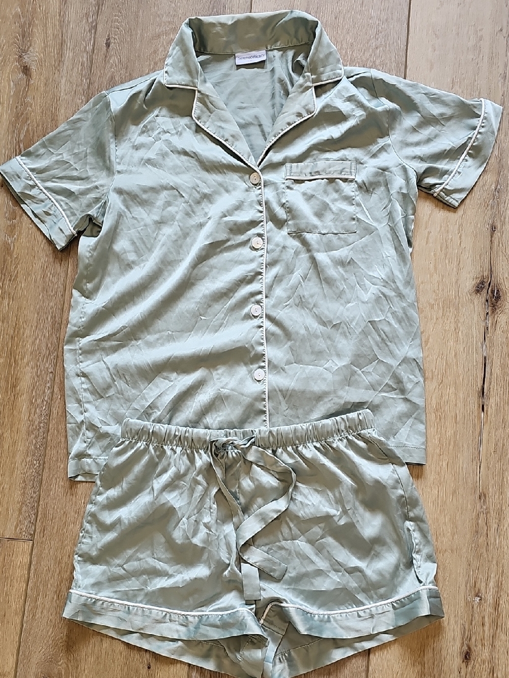 Delicacy Sage Green Short Sleeve Button Pajama Set